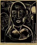 Eugen Hoffmann, Brustbild einer Frau, Woodcut