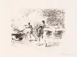 Max Liebermann, Die Pestleichen, 1915, Lithografie auf China