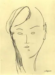 Knabenporträt (Kopf frontal) by Amedeo Modigliani, Etching, sold Oct 2005