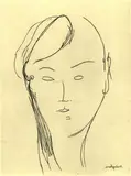 Amedeo Modigliani, Knabenporträt (Kopf frontal), Etching