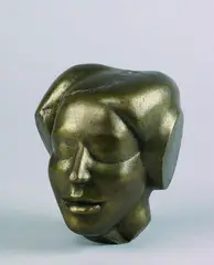 Frauenkopf (Isis). 1975 by Lutz Brockhaus, Bronze, sold Oct 2005