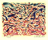 2 Bll.: Littenheid. Ohne Titel by Günther Uecker, 1981, Lithograph in colours, sold Oct 2005