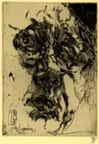 Horst Janssen, Selbstporträt "barock", 1982, Etching