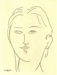 Knabenporträt (Kopf frontal mit Iris und Pupillen) by Amedeo Modigliani, Etching, sold Oct 2005
