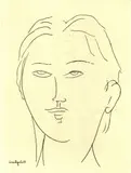 Amedeo Modigliani, Knabenporträt (Kopf frontal mit Iris und Pupillen), Etching