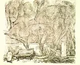 Hans Purrmann, Garten in Levanto (II), 1964, Lithograph