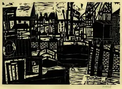 Diether Kressel, 3 Bll.: Fisch-Miß. Vogeltisch. Komposition, 1970, Etching