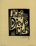 Ex Libris Hans Diederich by Karl Schmidt-Rottluff, 1919, Woodcut, sold Oct 2005