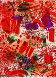 Rudi Baerwind, 2 Bll.: Komposition in Rot. Komposition in Braun und Grau, 1958, Lithograph in colours