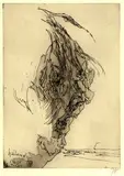 Horst Janssen, Selbstbildnis, 1983, Etching