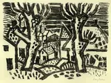Eduard Bargheer, Winter am Strom, 1965, Lithograph