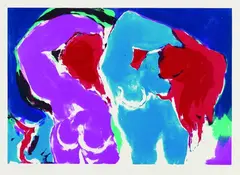Roger Berend, 3 sheets: Figürliche Kompositionen, 1989, Silkscreen