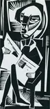 Ali Baumgarten, Zeitungsleser, Woodcut