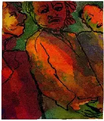 Emil Nolde, Drei Männer, 1920, Watercolour