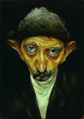 Albert Birkle, Mann mit Pelzmütze (Mein Bruder Tier), 1923, Oil on canvas