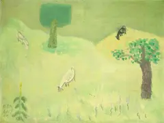 Milton Avery, Cows on the Hillside, 1949, Oil