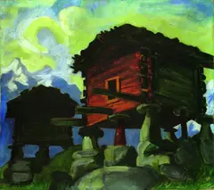 Walliser Hütten by Max Pechstein, 1923, Oil on canvas, sold May 2005