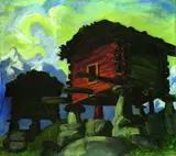 Max Pechstein, Walliser Hütten, 1923, Oil on canvas
