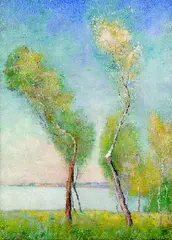 Baumgruppe am Seeufer by Lesser Ury, 1895, Oil on canvas, sold May 2005