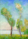 Baumgruppe am Seeufer by Lesser Ury, 1895, Oil on canvas, sold May 2005
