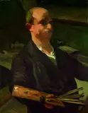 Ludwig Meidner, Selbstporträt an der Staffelei, 1928, Oil on canvas