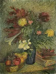 David Davidovic Burliuk, Stillleben mit Blumenstrauß, 1927, Oil on canvas