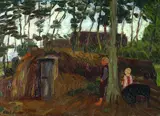 Otto Modersohn, Landschaft mit Bäumen und Kindern