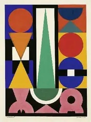 Auguste Herbin, Oiseau, 1946, Gouache