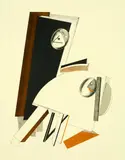 El Lissitzky, Ängstliche, 1923, Lithograph in colours