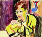 Frauenporträt (Lesende) by Ernst Ludwig Kirchner, 1925, Watercolour, sold May 2005