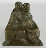 Kussgruppe I. 1921 by Ernst Barlach, Bronze, sold May 2005