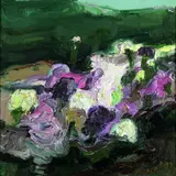 Garten in Gelting by Klaus Fußmann, 1992, Oil on canvas, sold May 2005