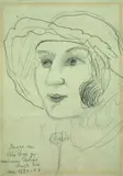 Mutzli Dix mit Hut by Otto Dix, 1922, Pencil drawing, sold May 2005