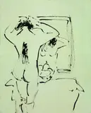 Weiblicher Rückenakt vor dem Spiegel (Dodo) by Ernst Ludwig Kirchner, 1909, Brush and Indian ink drawing, sold May 2005