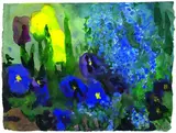 Stiefmütterchen, Tulpen und Vergißmeinnicht by Klaus Fußmann, 1995, Watercolour, sold May 2005