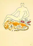 Kees van Dongen, Nu au lion, 1949, Lithograph