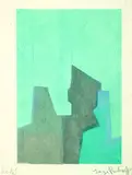 Serge Poliakoff, Composition bleue, 1964, Etching and aquatint in colours