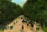 Otto Dill, Kutschen, Reiter und Fußgänger auf der Lichtentaler Allee (Baden-Baden)