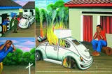 Chéri Samba, Le bien mal acquis, 1991, Acrylic