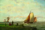 Johannes Herman Barend Koekkoek, Fischer am Meer, 1868, Oil on canvas
