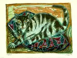 Otto Dix, Katze, 1959, Lithograph in colours