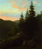 Carl Christian Sparmann, Bewaldete Gebirgslandschaft, 1827, Oil on canvas