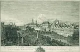 Bernardo Bellotto gen. Canaletto, Die ehemaligen Festungswerke von Dresden (Die Saturnbastei mit dem Wilschen Torturm), 1750, Etching