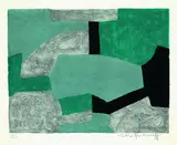 Composition grise, verte et bleue by Serge Poliakoff, 1966, lithograph in five colours on BFK Rives-laid paper, sold Mar 2005