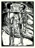 Zwei Männer am Meer by Erich Heckel, 1920, Woodcut, sold Mar 2005