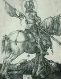 Der heilige Georg zu Pferd by Albrecht Durer, 1508, Copper engraving, sold Mar 2005