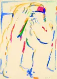 Weibliche Figur mit erhobenen Händen by Horst Antes, 1965, Watercolour, sold Mar 2005
