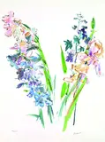 Lilien und Rittersporn by Oskar Kokoschka, 1967, Photolithograph, sold Mar 2005