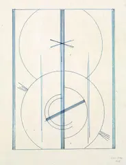 Lothar Schreyer, Komposition mit Kreisen, 1923, Pen and Indian ink drawing