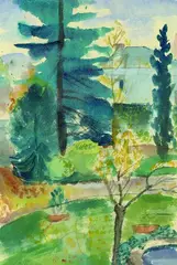 Helmuth Macke, Im Park Dillborn, 1920, Watercolour